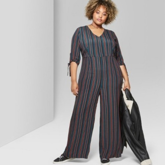 wild fable striped jumpsuit